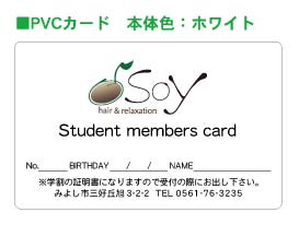 PVCカード　メンバーズカード