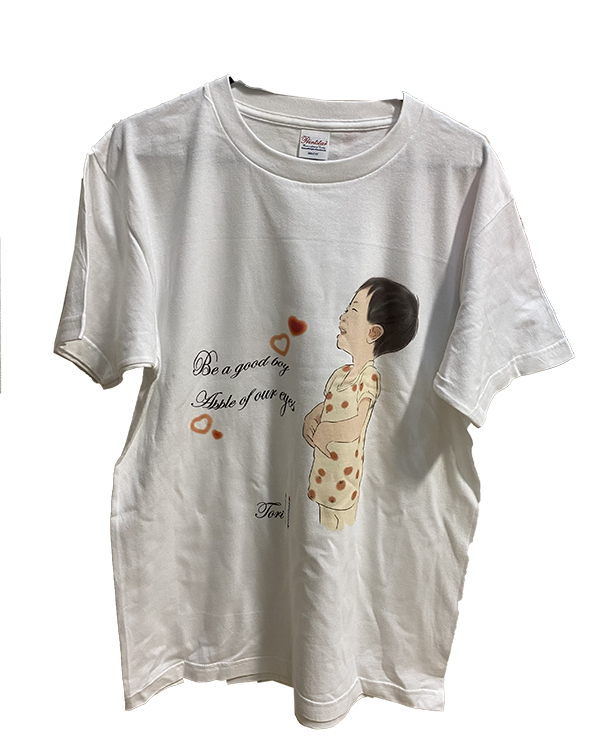 オリジナルTシャツ　誕生日記念　似顔絵入り